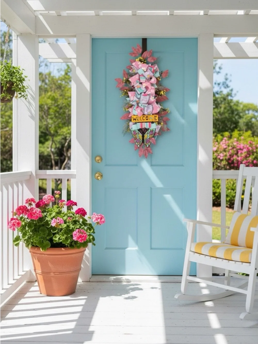 Pink Spring Welcome Door Swag